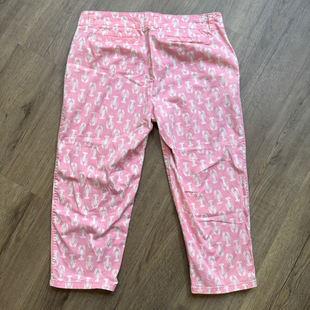 Crown & Ivy Pink Lobster Print Pants - Size 10 Petite - Picture 2 of 10